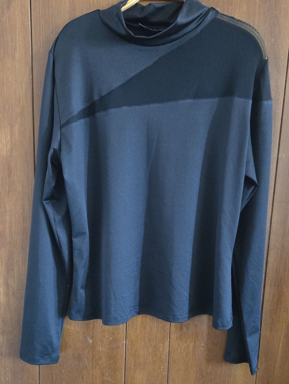 NY&C Mock Neck Long-Sleeve Black Semi Sheet Top  XXL